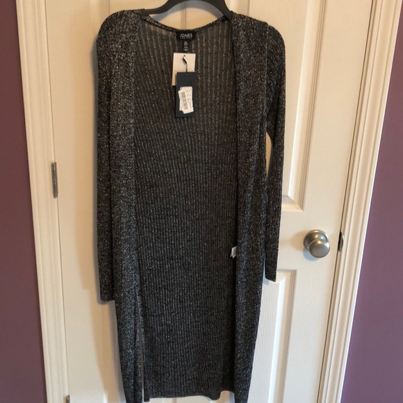 Jones New York Sweaters - ⚡️Jones New York Black/ Silver ribbed duster- M